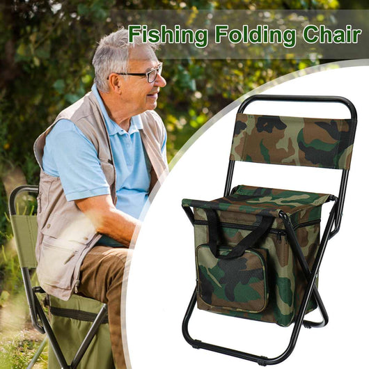 Silla de Camping Plegable con Mochila Térmica y Bolsa Enfriadora Portátil - Image 17