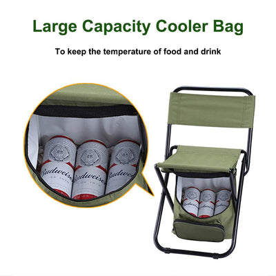 Silla de Camping Plegable con Mochila Térmica y Bolsa Enfriadora Portátil - Image 21