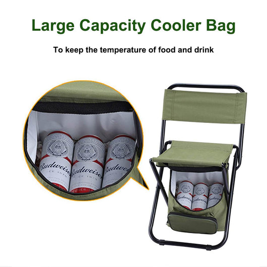 Silla de Camping Plegable con Mochila Térmica y Bolsa Enfriadora Portátil - Image 21