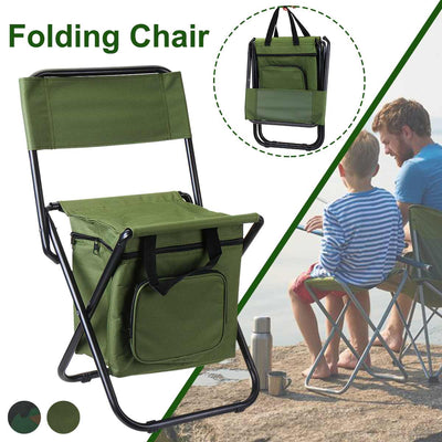 Silla de Camping Plegable con Mochila Térmica y Bolsa Enfriadora Portátil - Image 18