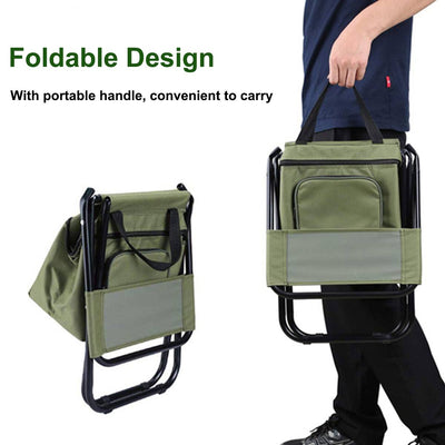 Silla de Camping Plegable con Mochila Térmica y Bolsa Enfriadora Portátil - Image 19