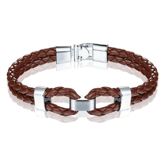 Pulsera de Cuero Tejida para Hombre - Diseño Versátil y Clásico - Image 11
