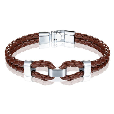 Pulsera de Cuero Tejida para Hombre - Diseño Versátil y Clásico - Image 3