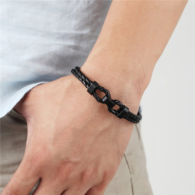 Pulsera de Cuero Tejida para Hombre - Diseño Versátil y Clásico - Image 6