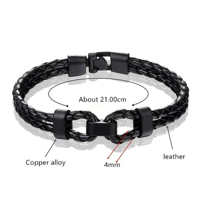 Pulsera de Cuero Tejida para Hombre - Diseño Versátil y Clásico - Image 5