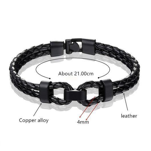 Pulsera de Cuero Tejida para Hombre - Diseño Versátil y Clásico - Image 5
