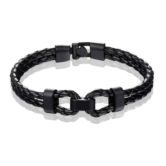 Pulsera de Cuero Tejida para Hombre - Diseño Versátil y Clásico - Image 2