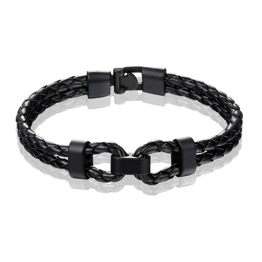 Pulsera de Cuero Tejida para Hombre - Diseño Versátil y Clásico - Image 2