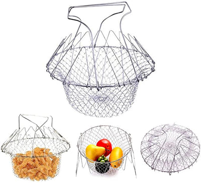 Cesta Multiuso Plegable de Acero Inoxidable para Freír y Cocinar - Image 11