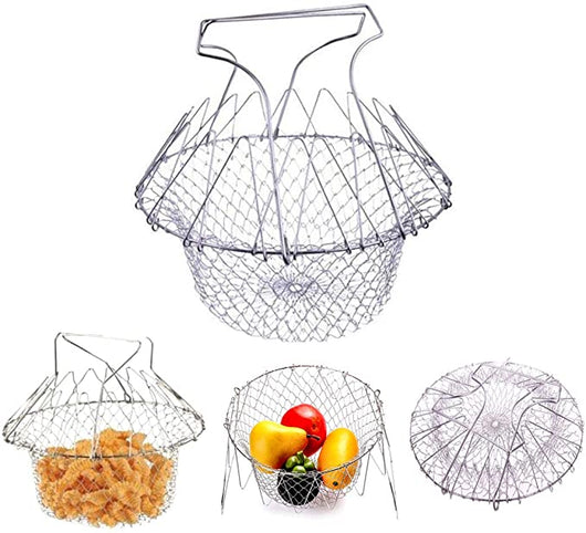 Cesta Multiuso Plegable de Acero Inoxidable para Freír y Cocinar - Image 11