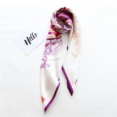 Pañuelo Cuadrado Grande Elegante con Estampado Floral Rosa