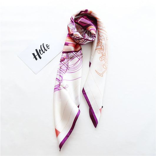 Pañuelo Cuadrado Grande Elegante con Estampado Floral Rosa