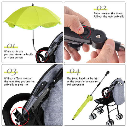 Sombrilla Ajustable 360° para Carrito de Bebé - Image 20