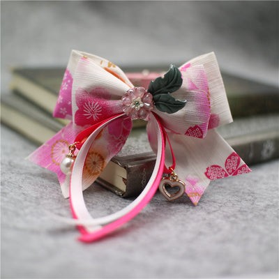 Collar Artesanal Lotus con Moño y Encaje - Diseño Cielo Estrellado para Gatos y Perros - Image 9