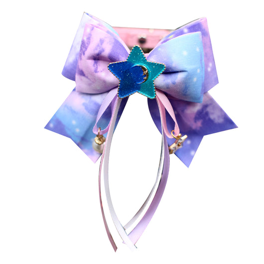Collar Artesanal Lotus con Moño y Encaje - Diseño Cielo Estrellado para Gatos y Perros - Image 13