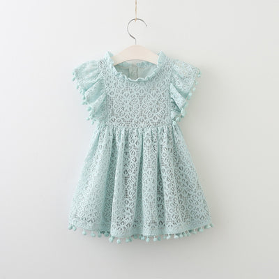 Vestido Princesa Hueco con Mangas Volantes de Encaje - Image 13