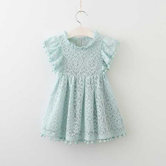 Vestido Princesa Hueco con Mangas Volantes de Encaje - Image 13