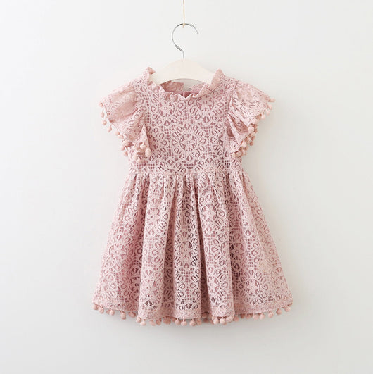 Vestido Princesa Hueco con Mangas Volantes de Encaje - Image 16
