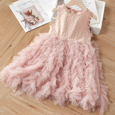 Vestido Princesa Hueco con Mangas Volantes de Encaje - Image 19
