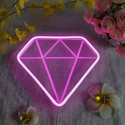 Lámpara Neon Diamante Decorativa - Luz Nocturna LED de Diseño Moderno - Image 3