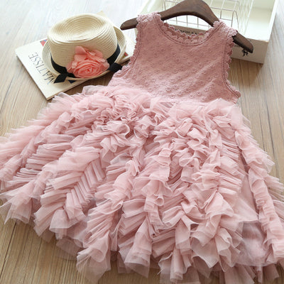 Vestido Princesa Hueco con Mangas Volantes de Encaje - Image 4