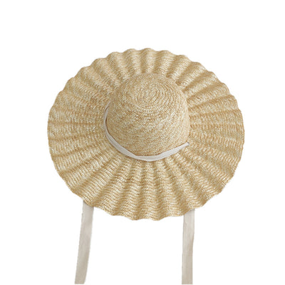 Sombrero Playero Ala Ancha Estilo Europeo Americano con Ondas Laterales - Image 11