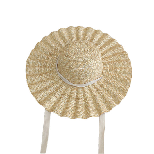 Sombrero Playero Ala Ancha Estilo Europeo Americano con Ondas Laterales - Image 11