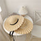 Sombrero Playero Ala Ancha Estilo Europeo Americano con Ondas Laterales