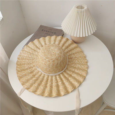 Sombrero Playero Ala Ancha Estilo Europeo Americano con Ondas Laterales - Image 5