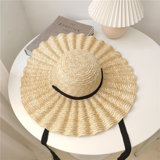 Sombrero Playero Ala Ancha Estilo Europeo Americano con Ondas Laterales - Image 3