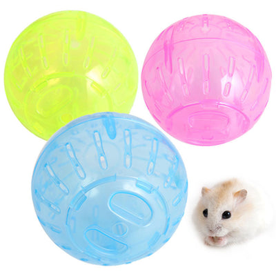 Translucent pink plastic hamster jogging ball with multiple ventilation slots for small pet exercise. - Image 10