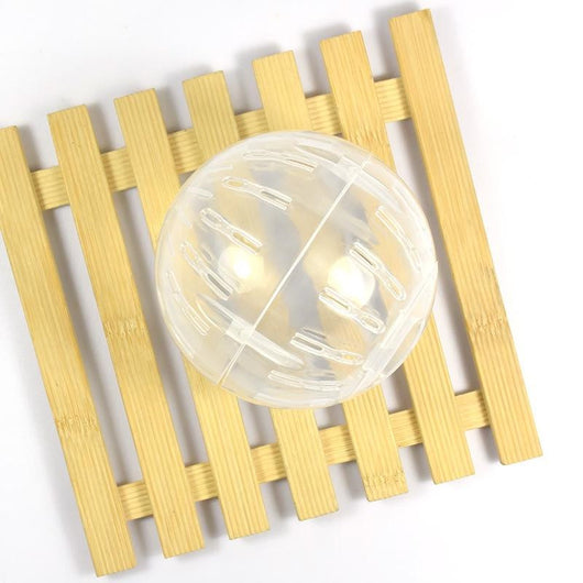 Translucent pink plastic hamster jogging ball with multiple ventilation slots for small pet exercise. - Image 6