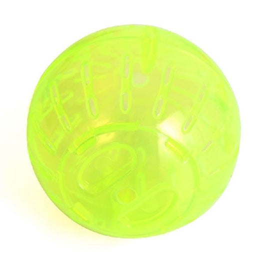 Translucent pink plastic hamster jogging ball with multiple ventilation slots for small pet exercise. - Image 5
