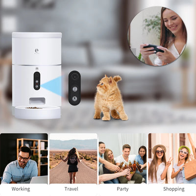 Comedero Automático Inteligente para Mascotas con Cámara y Control por App