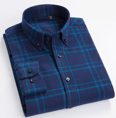 Camisa de Cuadros de Algodón Peinado para Hombre - Image 9