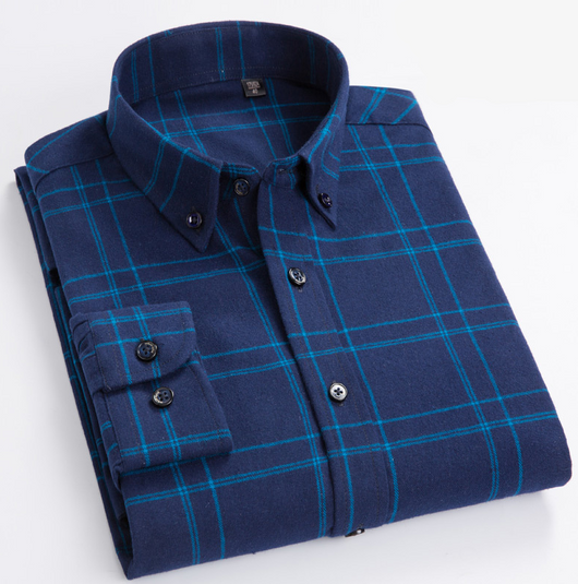 Camisa de Cuadros de Algodón Peinado para Hombre - Image 9