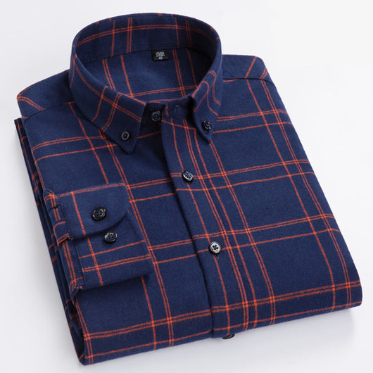 Camisa de Cuadros de Algodón Peinado para Hombre - Image 6