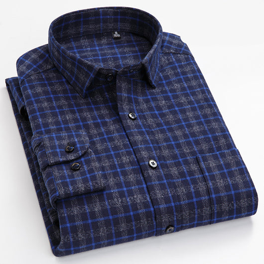 Camisa de Cuadros de Algodón Peinado para Hombre - Image 7