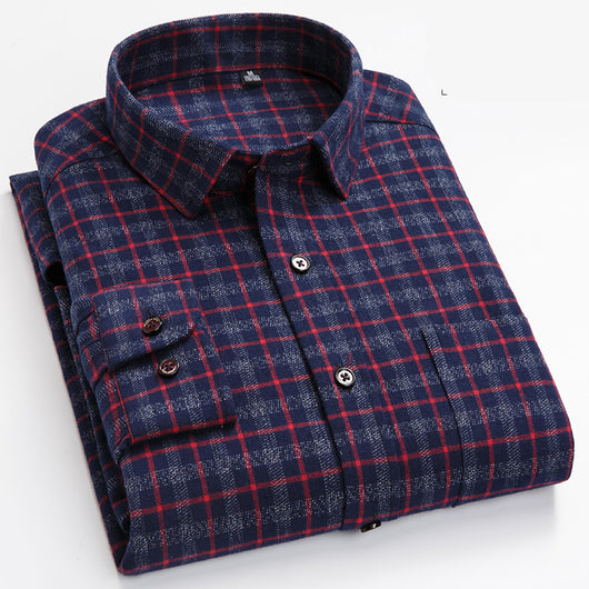 Camisa de Cuadros de Algodón Peinado para Hombre - Image 8