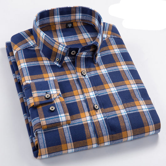 Camisa de Cuadros de Algodón Peinado para Hombre - Image 2