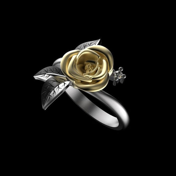 Anillo de Compromiso Floral Elegante