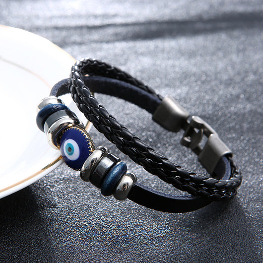 Pulsera Ojo Turco Azul con Cuentas Vintage - Image 5