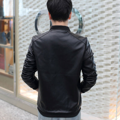 Chaqueta de Cuero PU Slim Fit para Hombre - Estilo Casual Moderno - Image 5