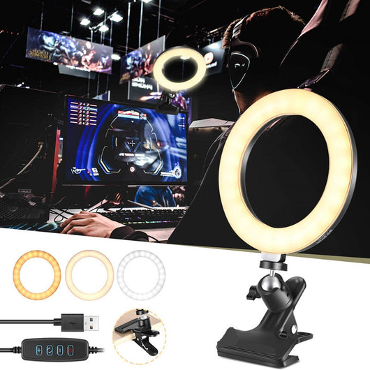 Aro de Luz LED para Transmisión en Vivo - 8 y 6 Pulgadas con Pinza de Escritorio - Image 3