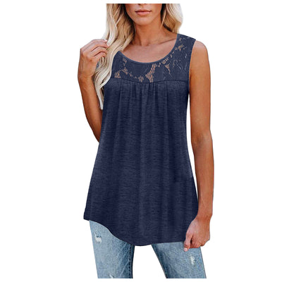 Blusas de Encaje Talla 5XL Sexy Holgadas para Mujer - Camisetas Tirantes Verano Cuello Redondo - Image 12