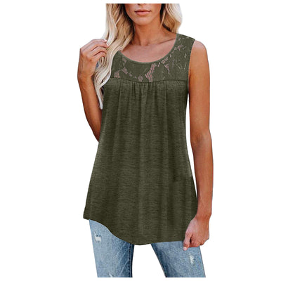 Blusas de Encaje Talla 5XL Sexy Holgadas para Mujer - Camisetas Tirantes Verano Cuello Redondo - Image 15