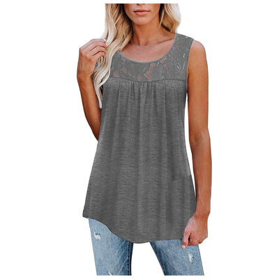 Blusas de Encaje Talla 5XL Sexy Holgadas para Mujer - Camisetas Tirantes Verano Cuello Redondo - Image 16