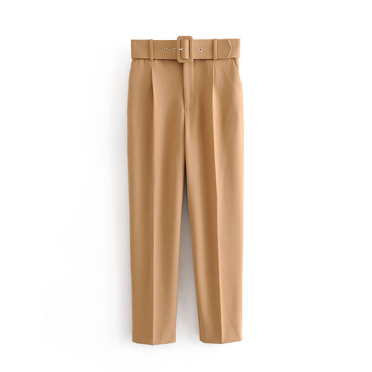 Pantalones Casuales Talle Alto Amarillos Capri - Image 16