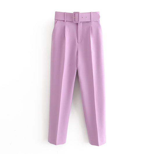 Pantalones Casuales Talle Alto Amarillos Capri - Image 21