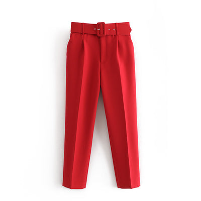 Pantalones Casuales Talle Alto Amarillos Capri - Image 20